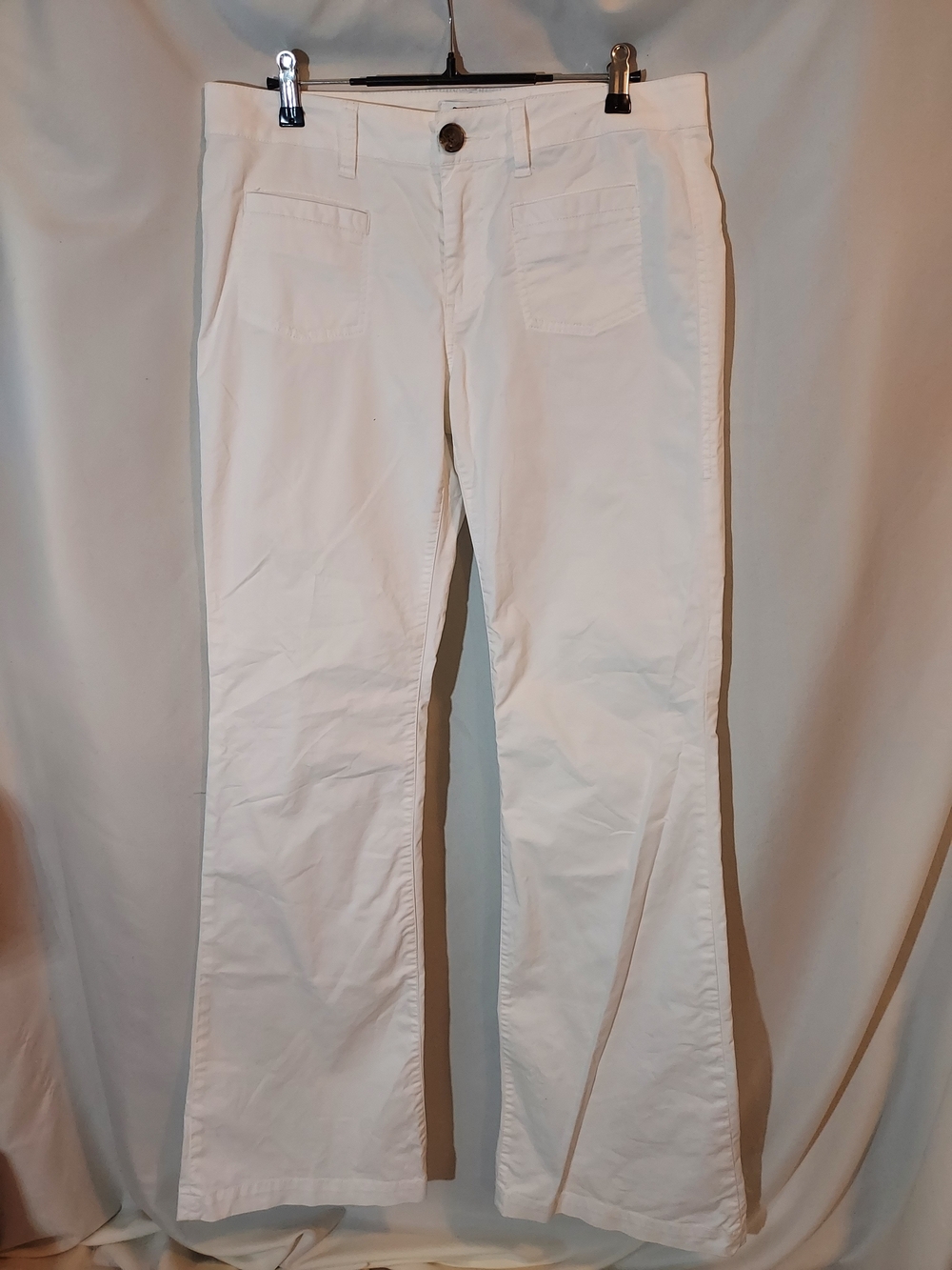 CAbi White Cotton Mid-rise Wide-leg Women's Pants - 8
